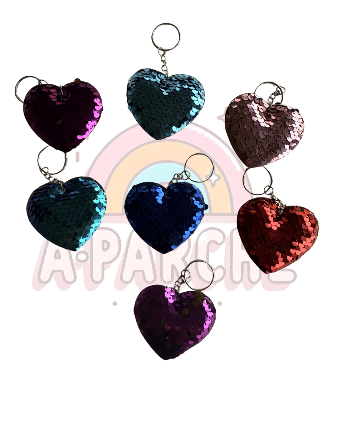 Llaveros Corazón lentejuelas