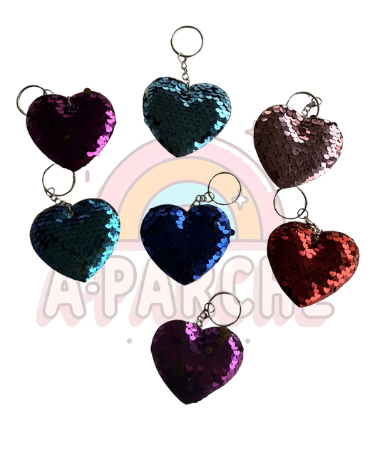 Llaveros Corazón lentejuelas