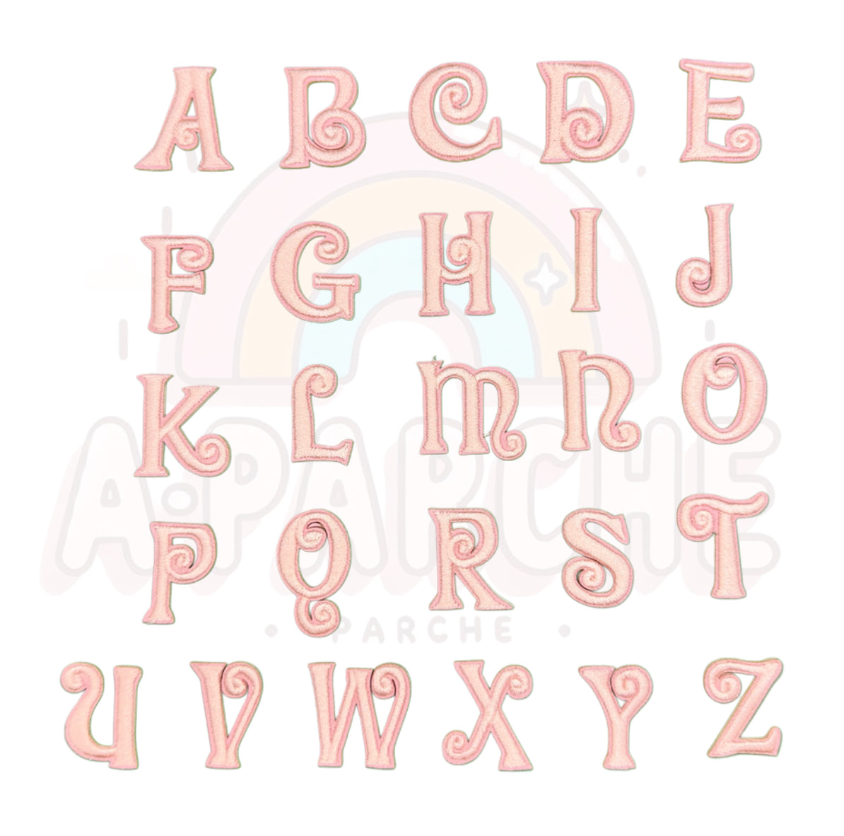 Letras  con diseño rosadas