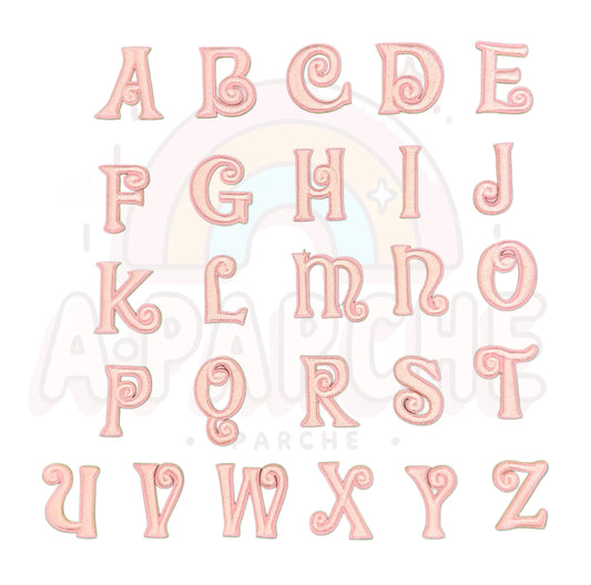 Letras  con diseño rosadas